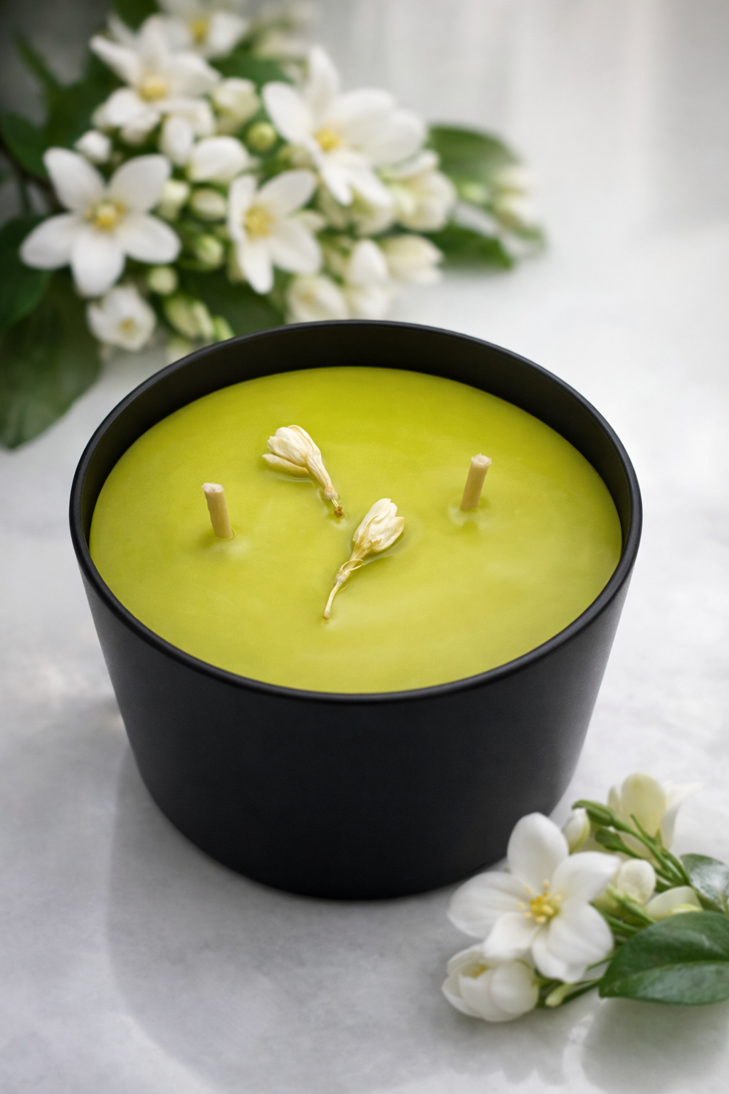 Jasmine Blossom Beeswax Candle-8oz.