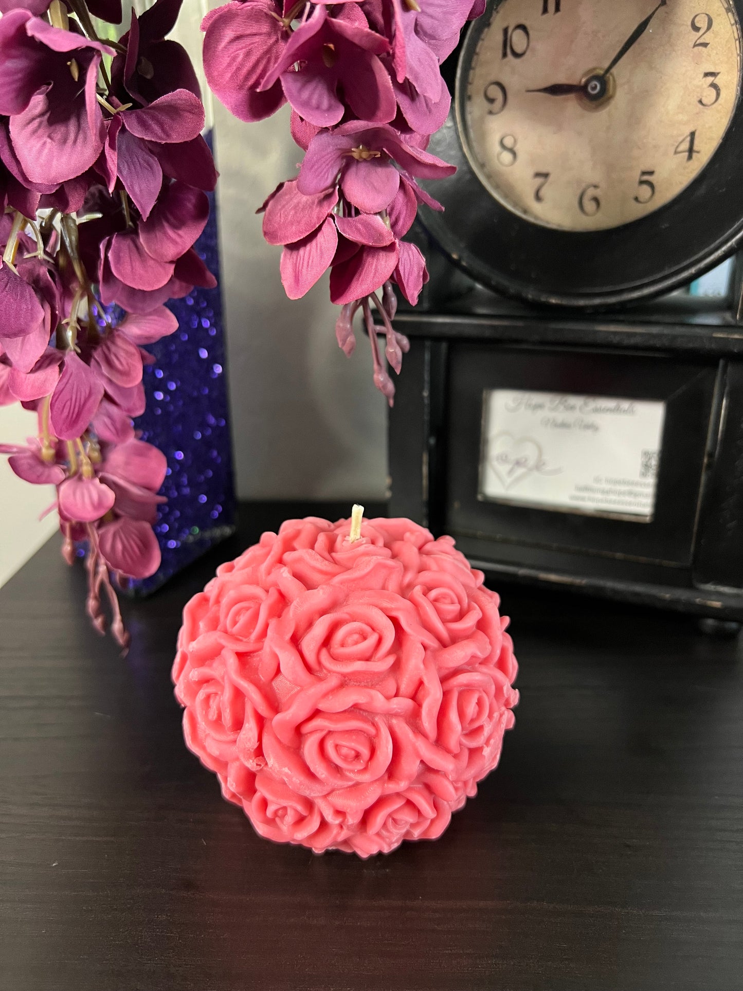 Beeswax Rose Ball Candle-Fresh Cut Roses