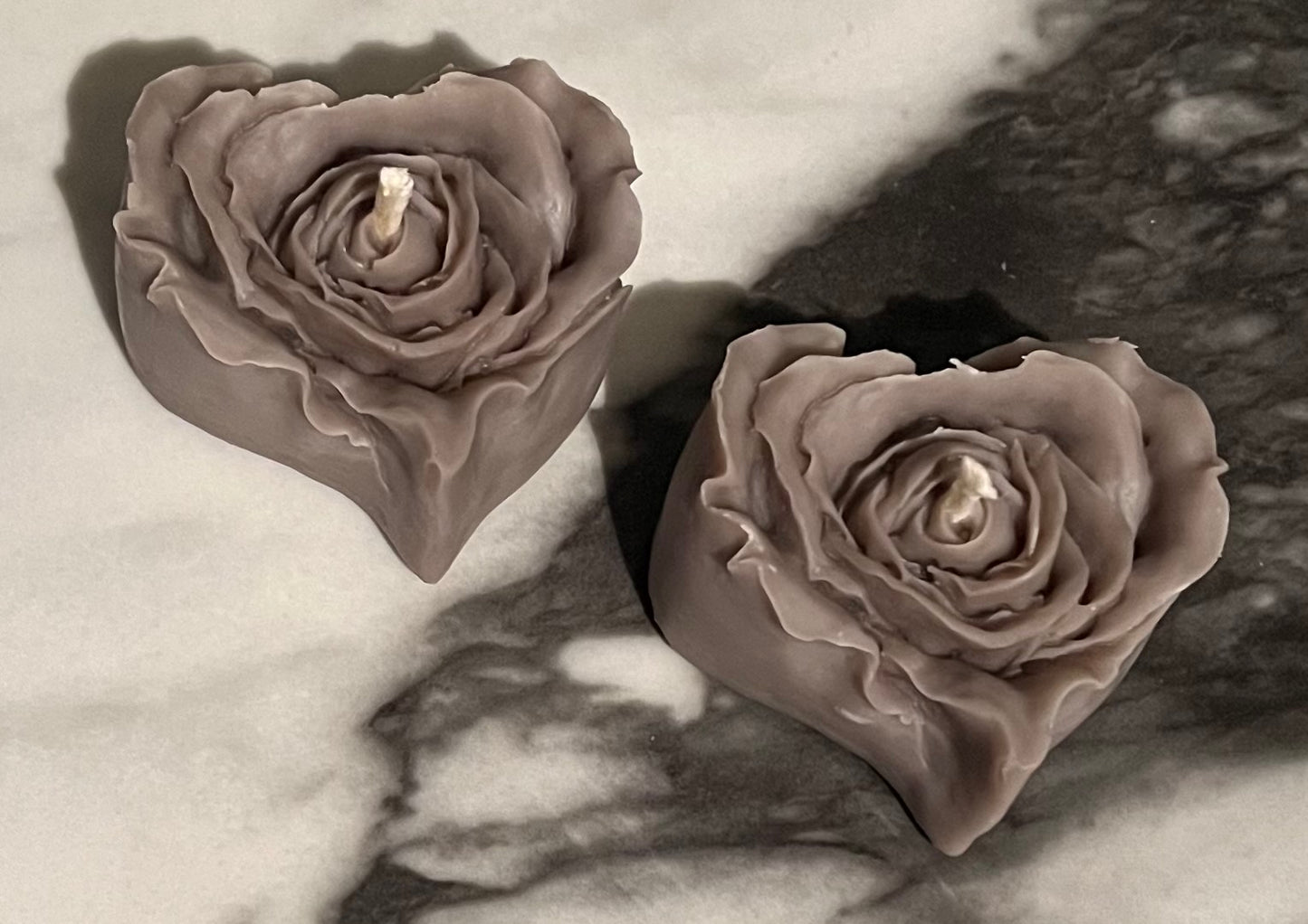 Beeswax Rose Heart Gray Candle-Pumpkin Spice