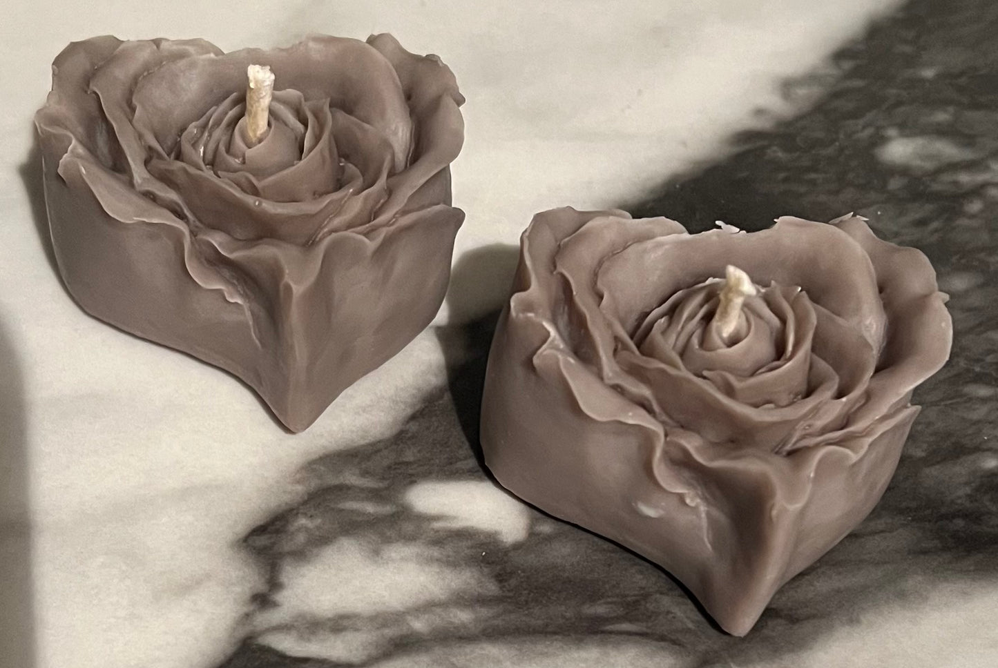 Beeswax Rose Heart Gray Candle-Pumpkin Spice