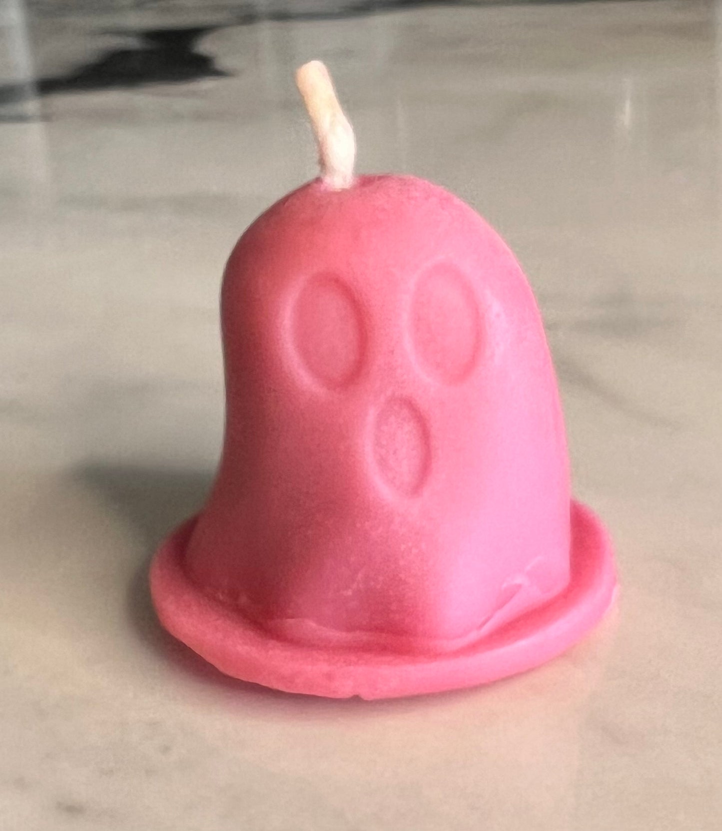 Beeswax Small Ghost Bright Pink Candle-Palo Santo