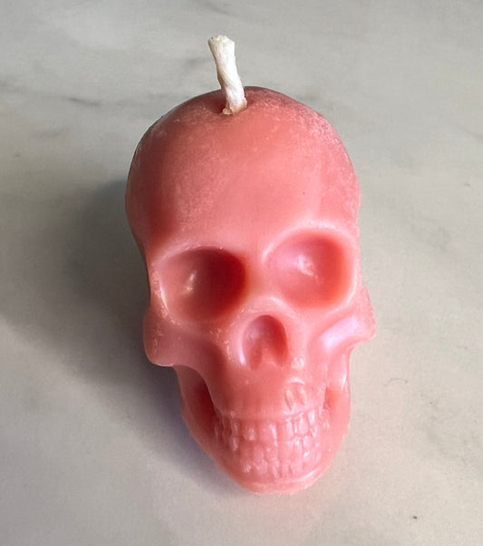 Beeswax Small Pink Skull Candle-Black Raspberry and Vanilla