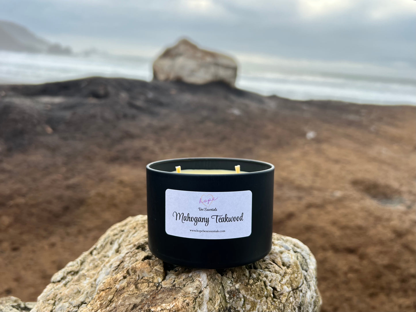 Beeswax Candle 8oz -Mahogany Teakwood