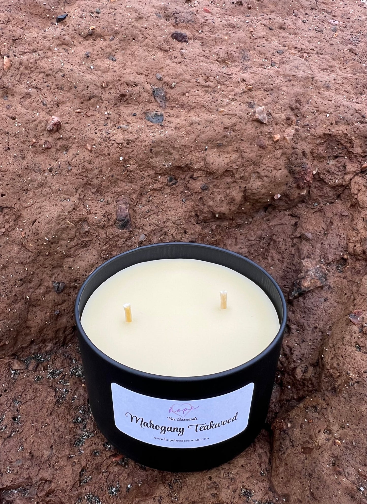 Beeswax Candle 8oz -Mahogany Teakwood