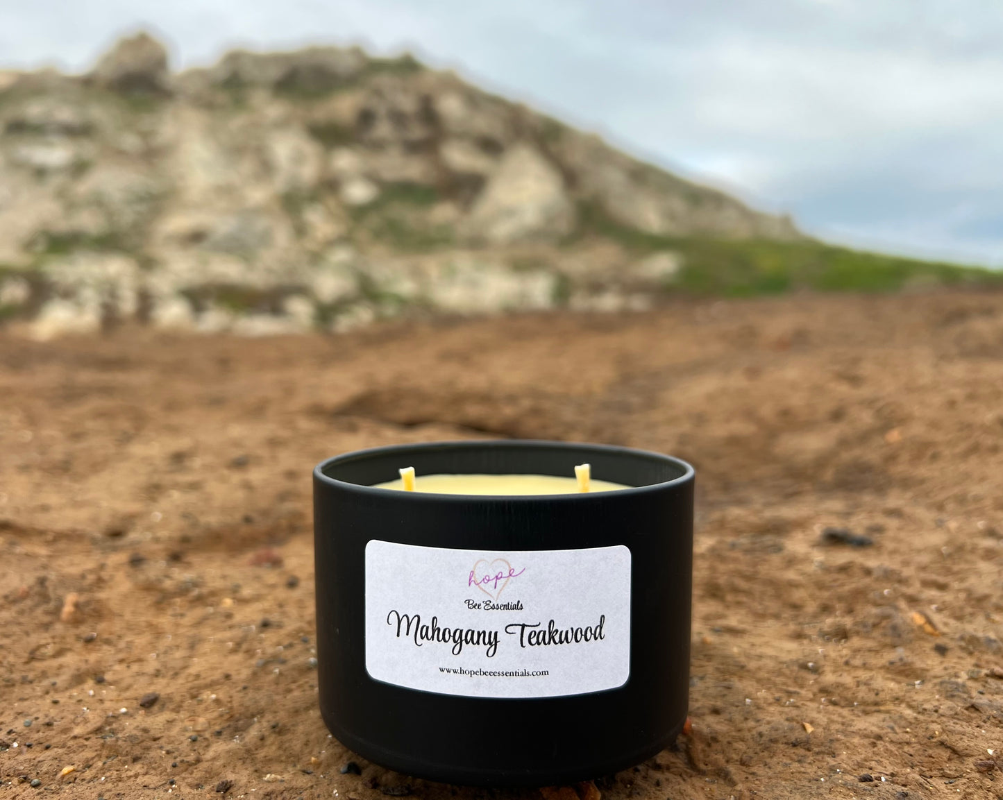 Beeswax Candle 8oz -Mahogany Teakwood