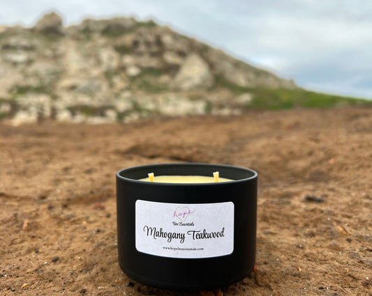 Beeswax Candle 8oz -Mahogany Teakwood