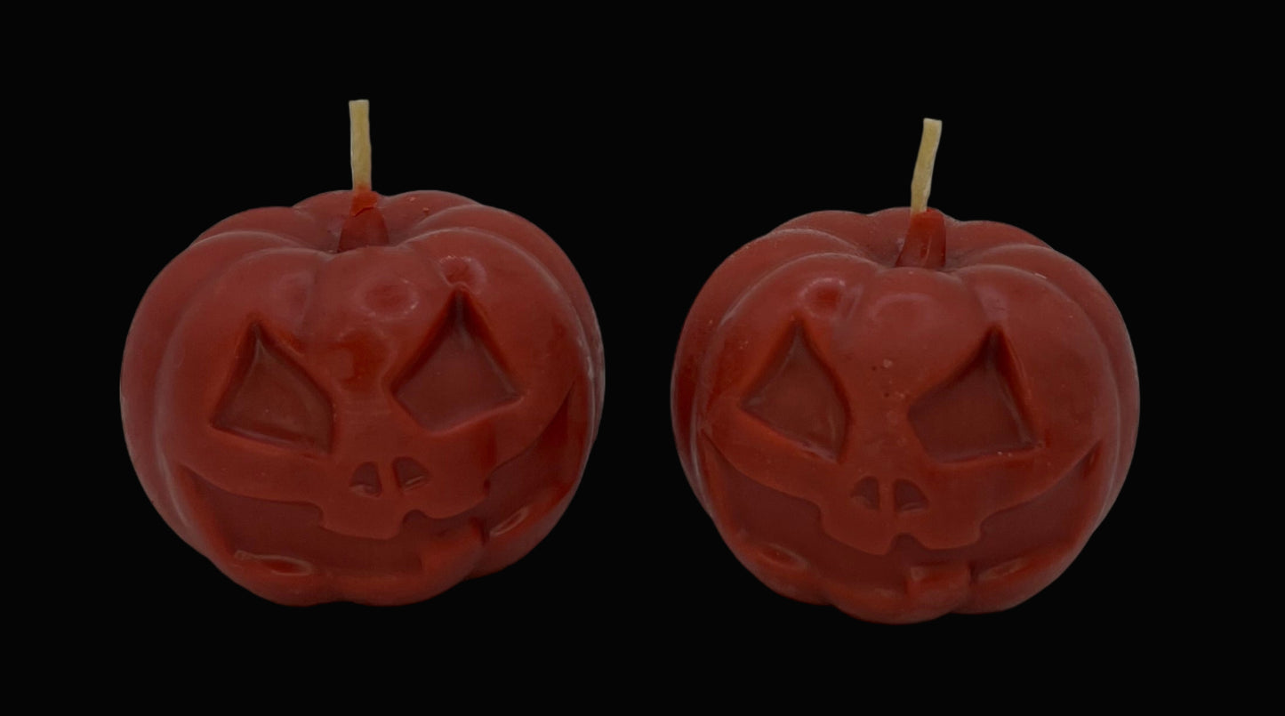 Beeswax-Coconut Oil Jack O Lantern Candle 2-Pumpkin Spice