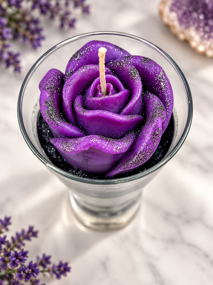Velvet Kiss Purple Rose Candle | Beeswax & Coconut Oil