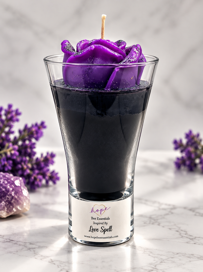 Velvet Kiss Purple Rose Candle | Beeswax & Coconut Oil