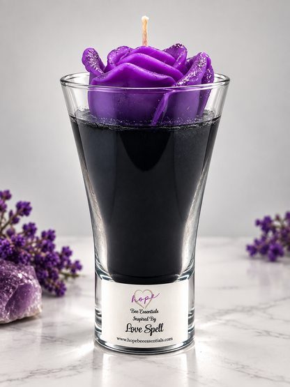 Velvet Kiss Purple Rose Candle | Beeswax & Coconut Oil