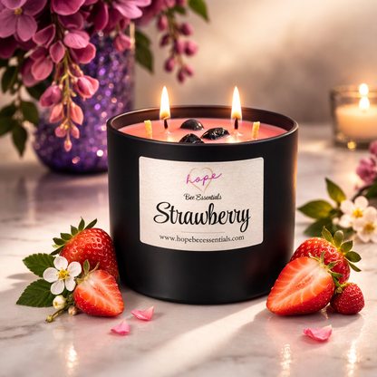 Beeswax Candle-Strawberry Scent