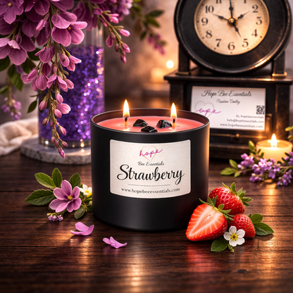 Beeswax Candle-Strawberry Scent