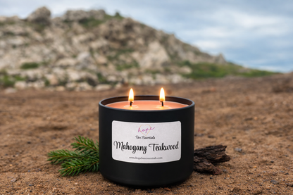 Beeswax Candle 8oz -Mahogany Teakwood