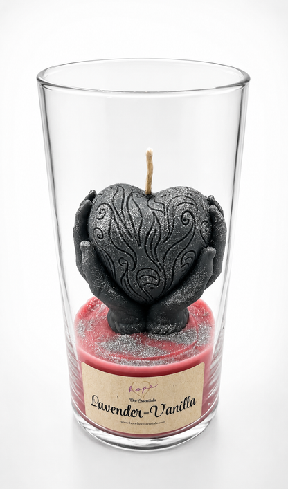 Lavender Vanilla Heart in Hands Candle – Luxury Decorative Candle