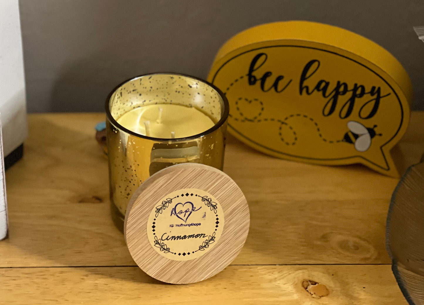 Organic Beeswax Candle-Cinnamon 8oz.