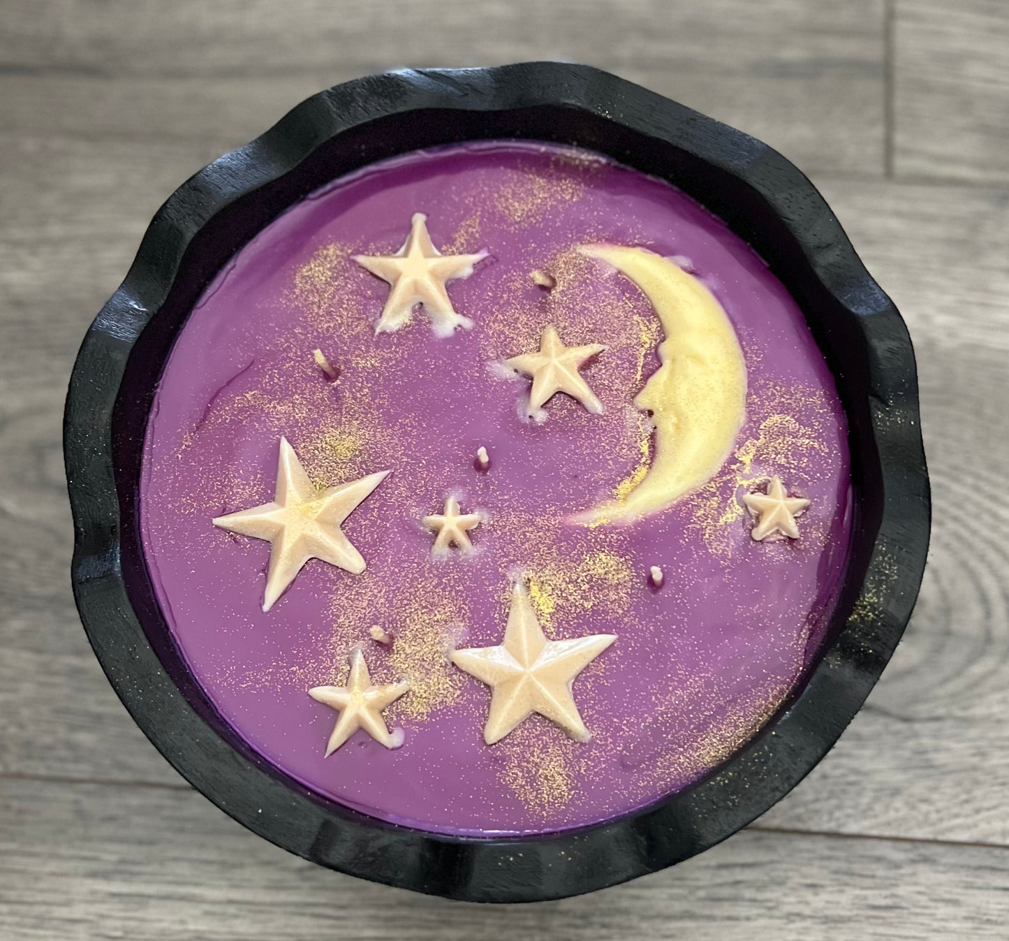 Organic Beeswax Moon and Stars Candel-Lavender 16 oz.