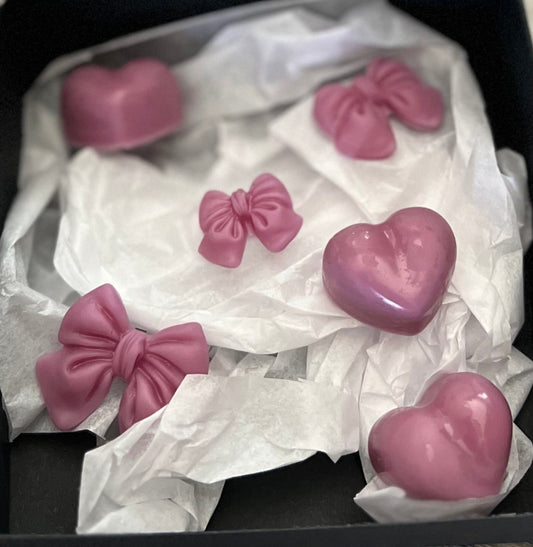 Organic Beeswax Lavender Wax Melts-Heart and Bows