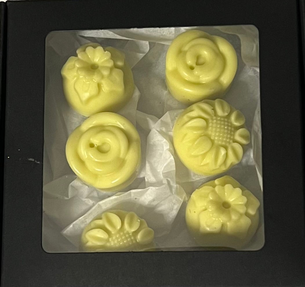 Organic Beeswax Wax Tarts-6pc. Wild Sage & Aloe-Flower Set 1