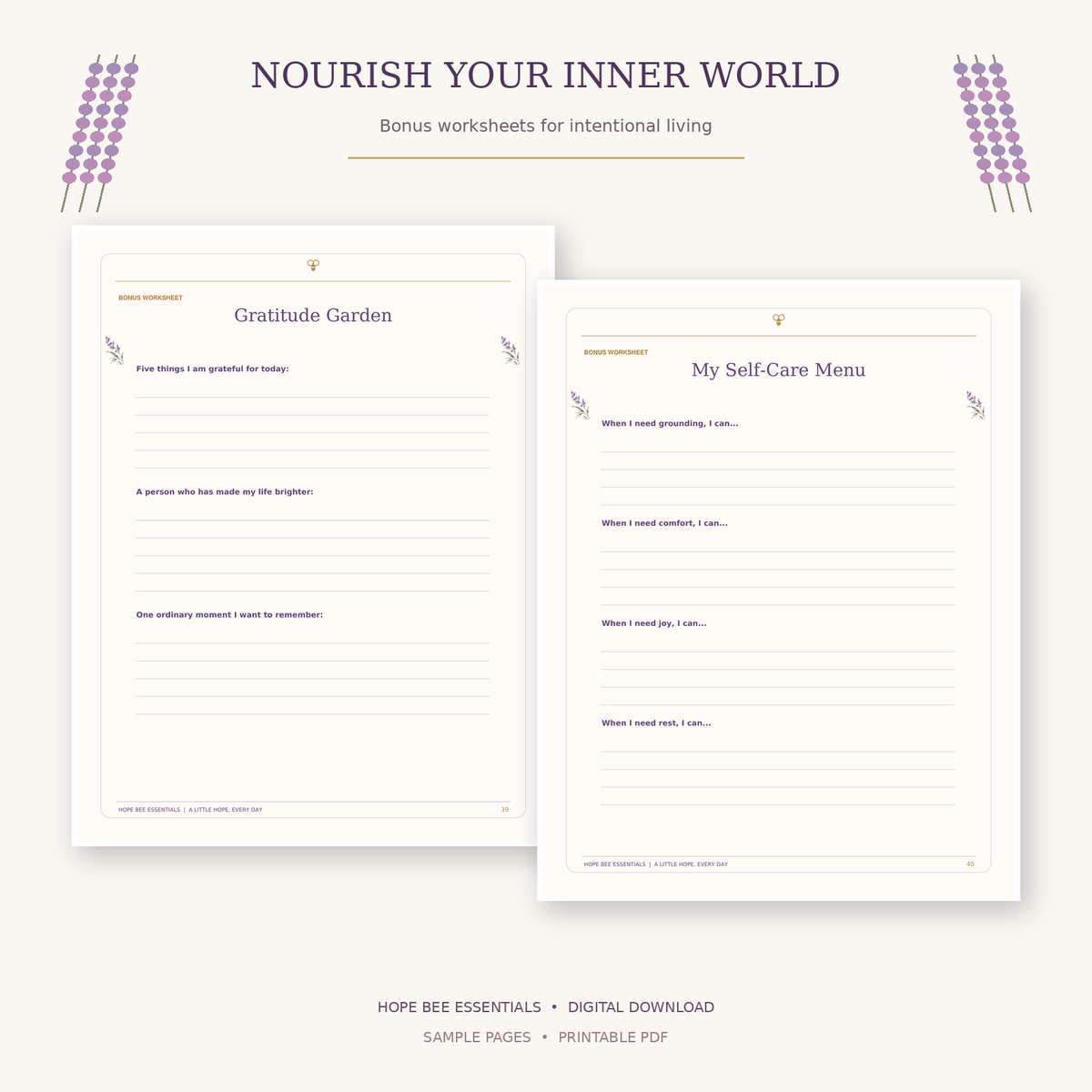 30-Day Self-Care Ritual Journal | Printable Mindfulness & Affirmation Workbook