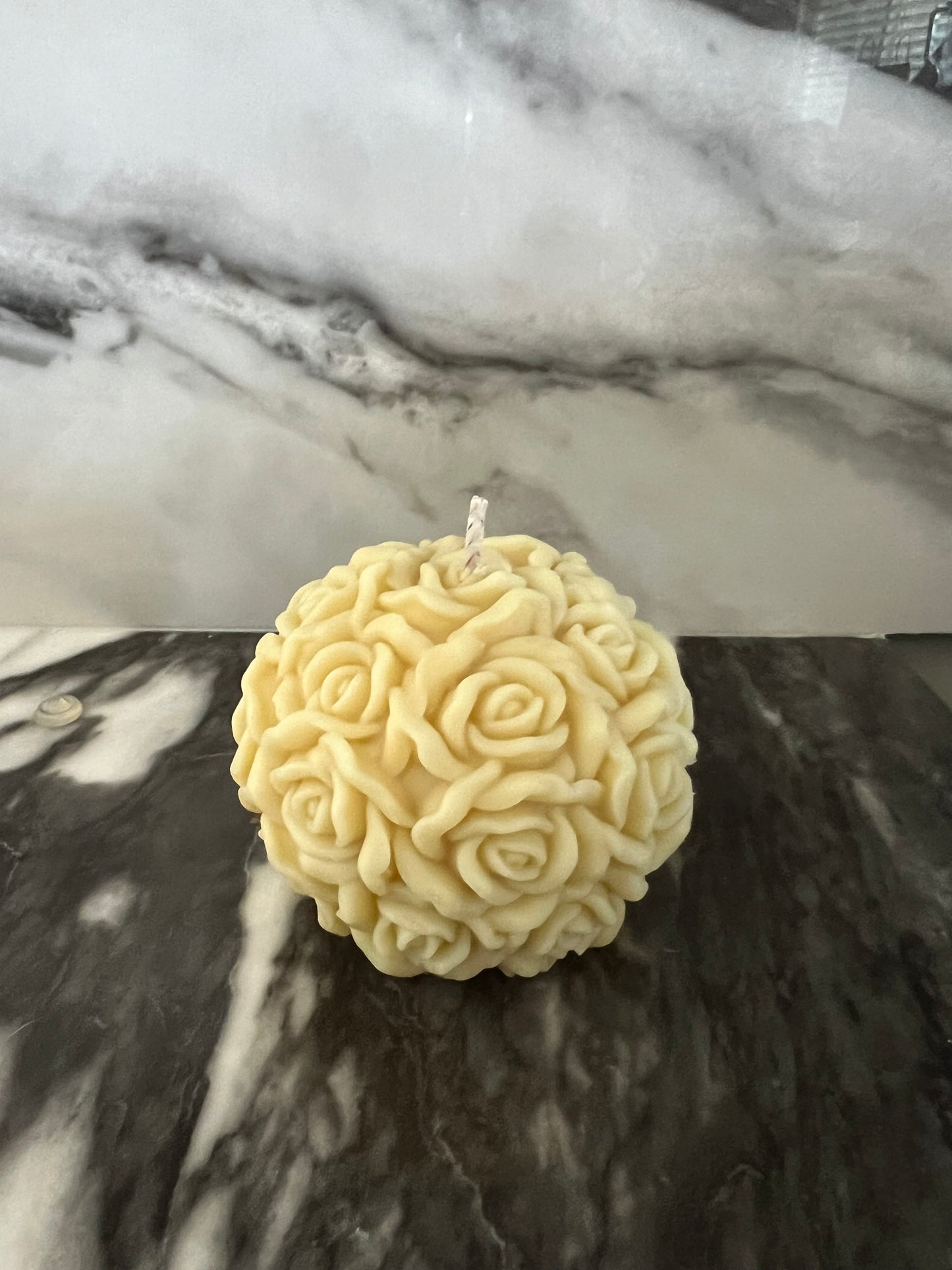 Beeswax Rose Ball Candle-Lemon Verbena