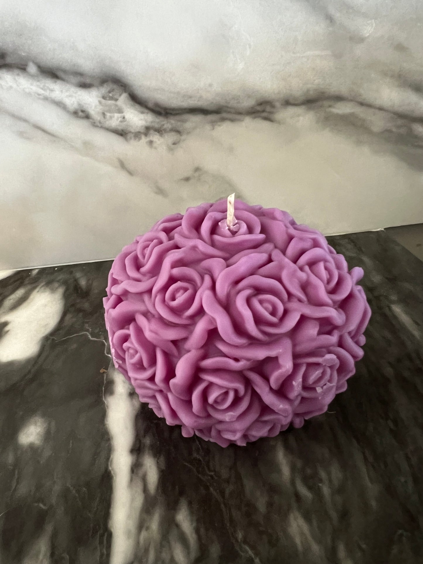 Beeswax Rose Ball Candle-Lavender Vanilla