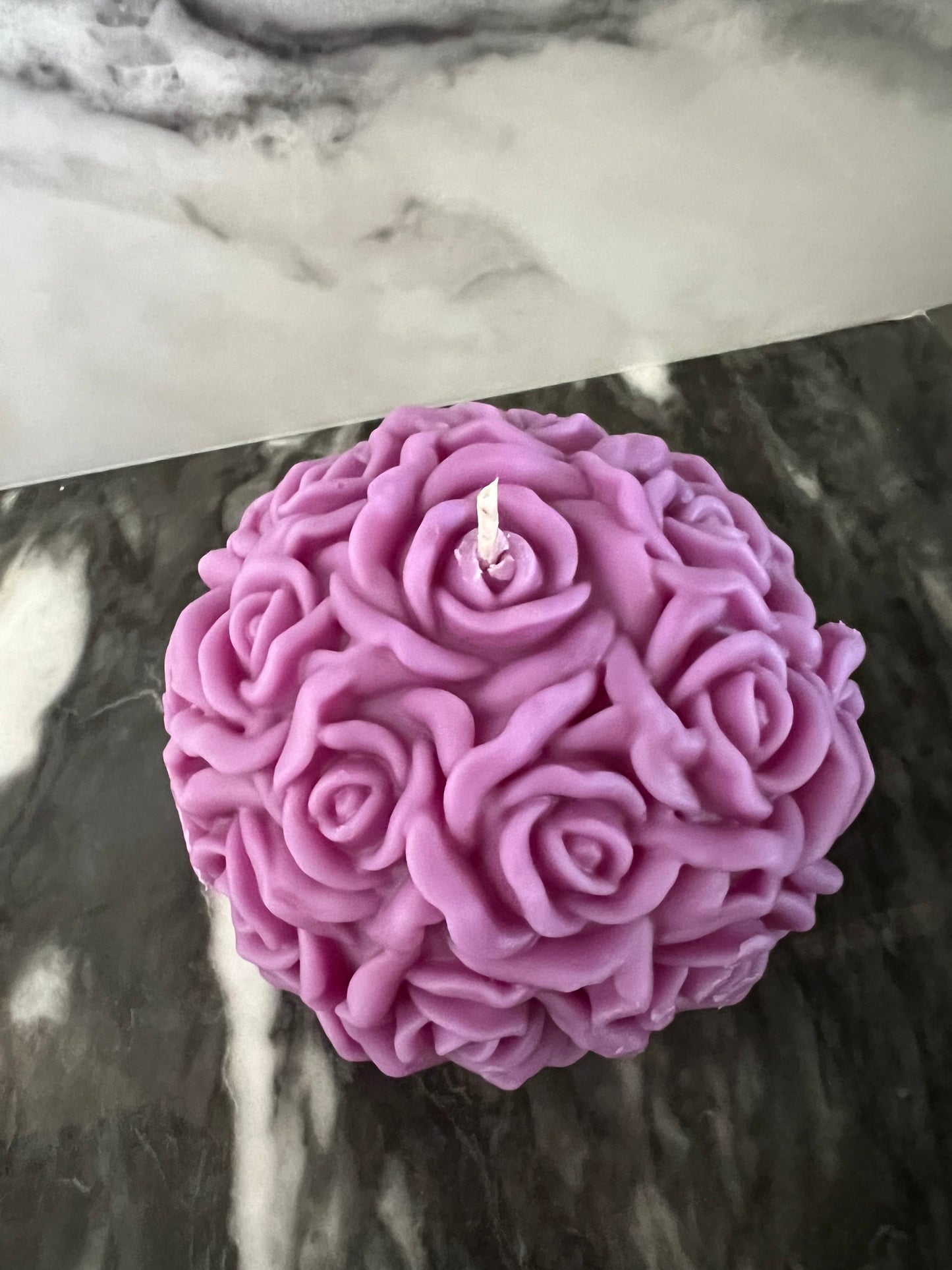 Beeswax Rose Ball Candle-Lavender Vanilla