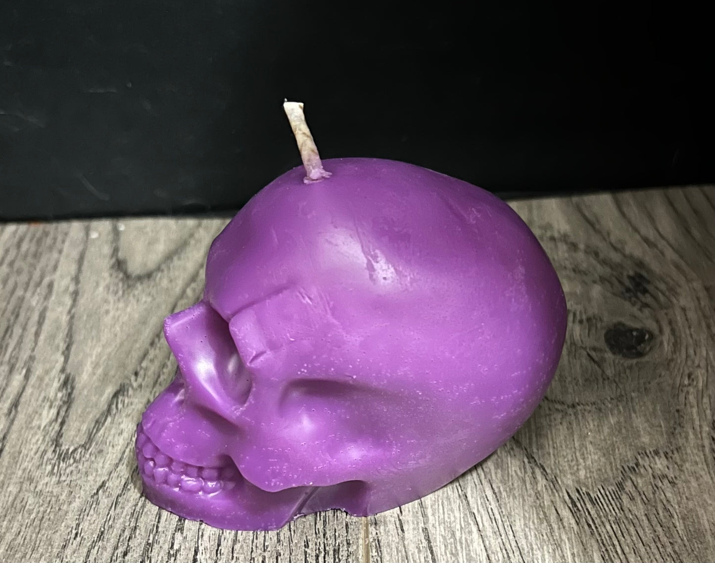 Beeswax Large Purple Skull Candle-Cherry Blossom