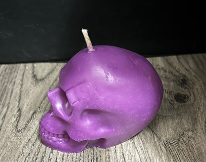 Beeswax Large Purple Skull Candle-Cherry Blossom