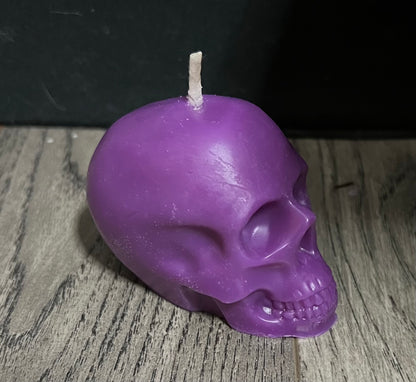 Beeswax Medium Purple Skull Candle-Cherry Blossom