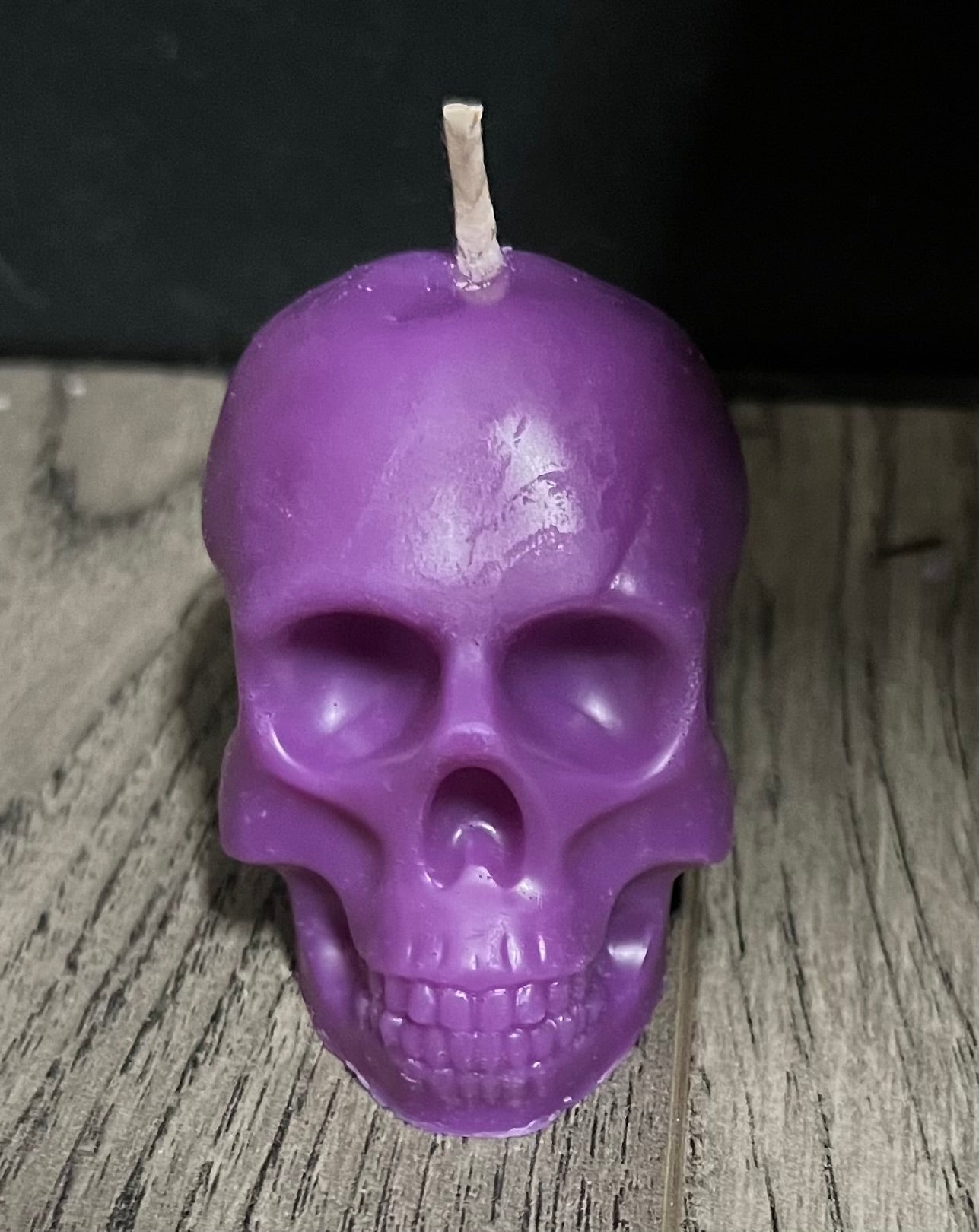 Beeswax Medium Purple Skull Candle-Cherry Blossom