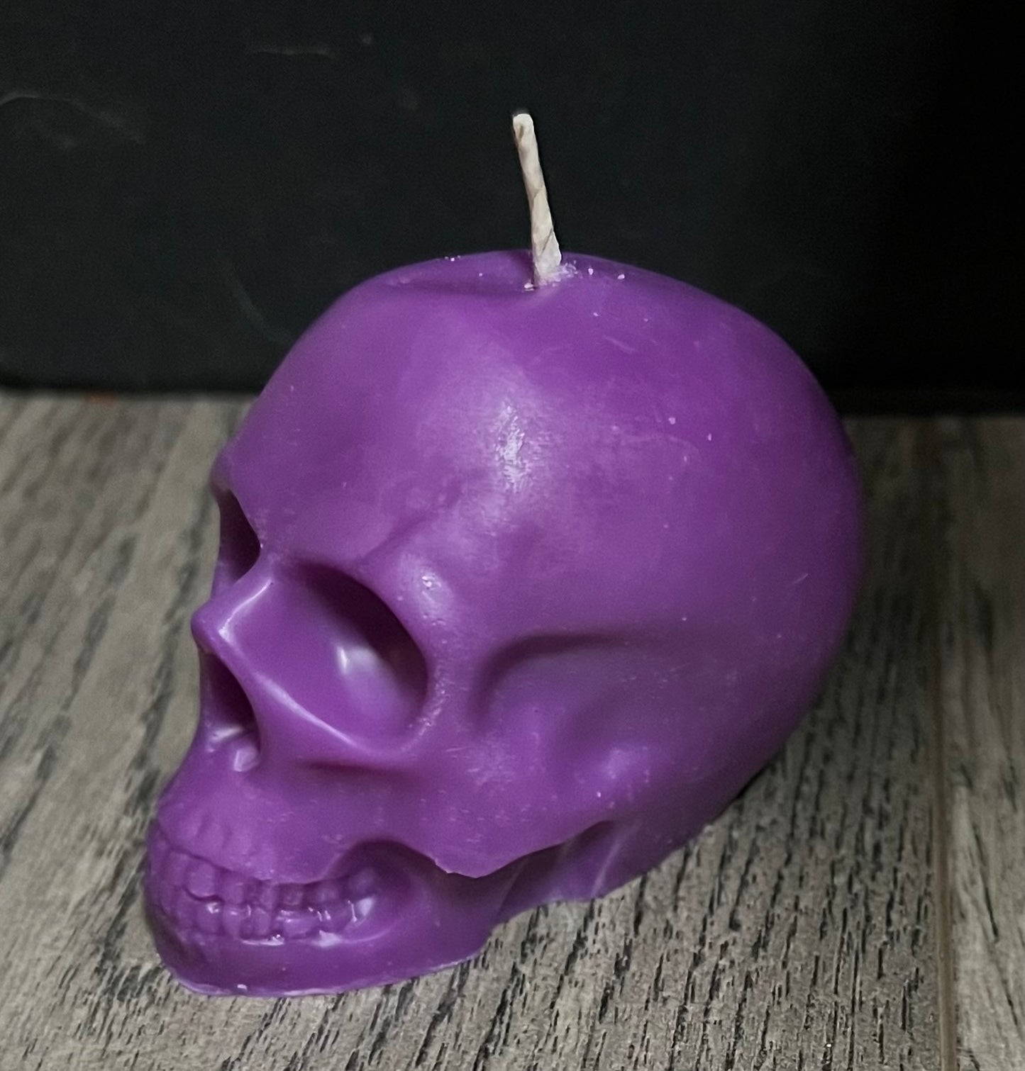 Beeswax Medium Purple Skull Candle-Cherry Blossom