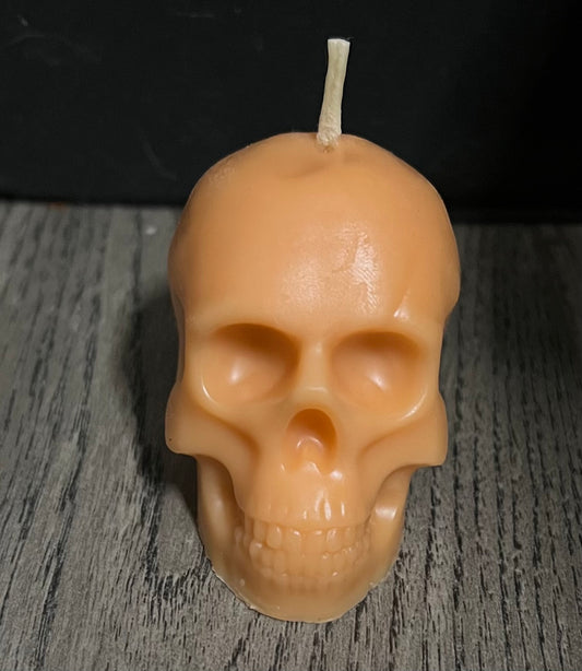 Beeswax Medium Orange Skull Candle-Pumpkin Spice