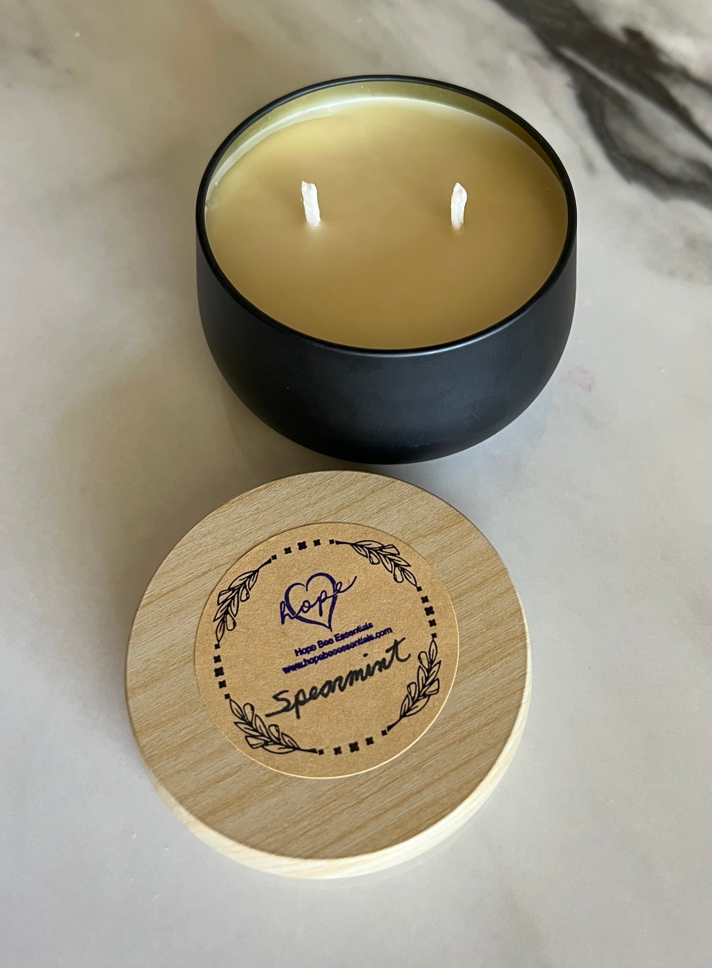 Beeswax Candle 8oz.-Spearmint