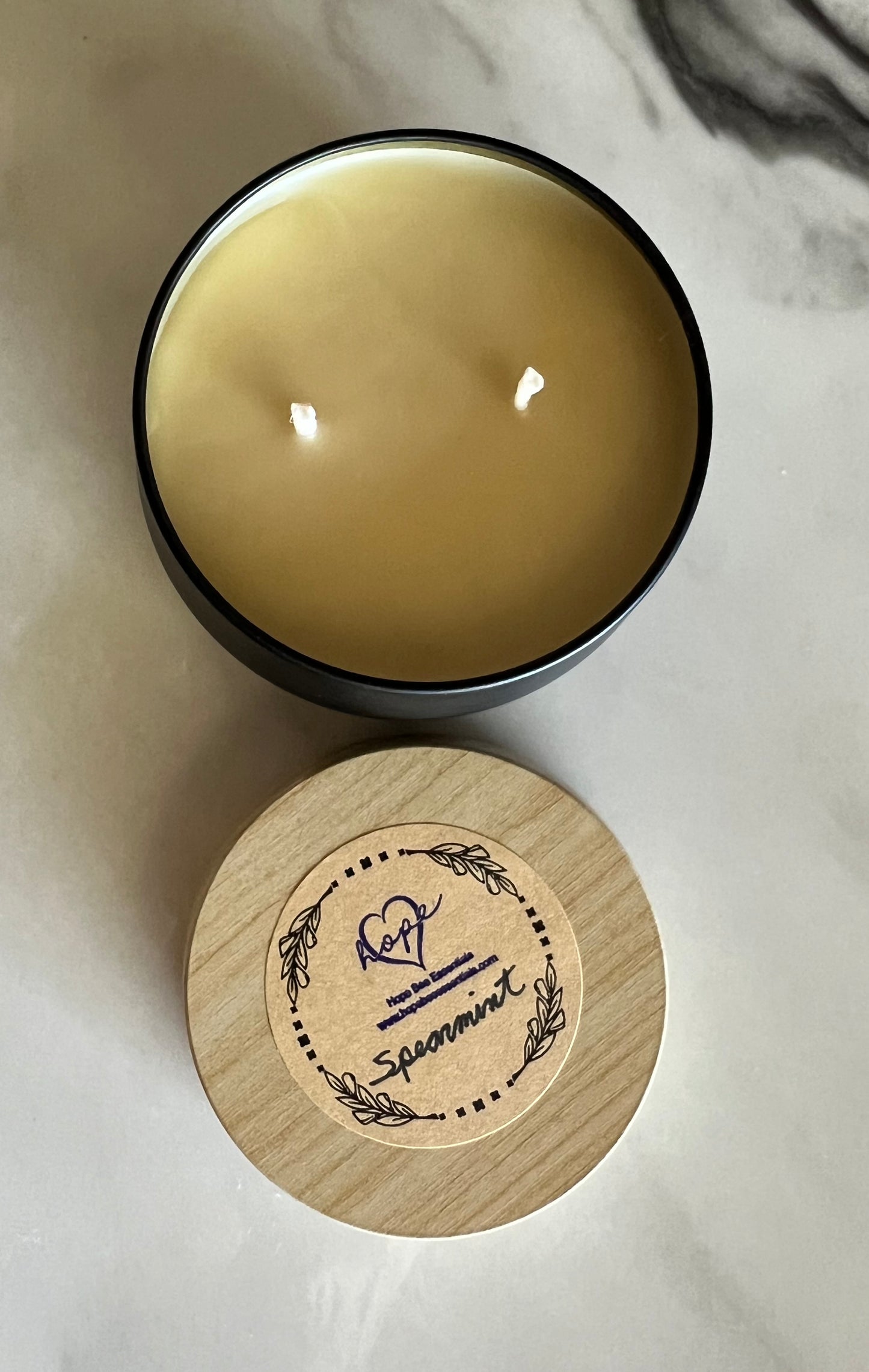 Beeswax Candle 8oz.-Spearmint