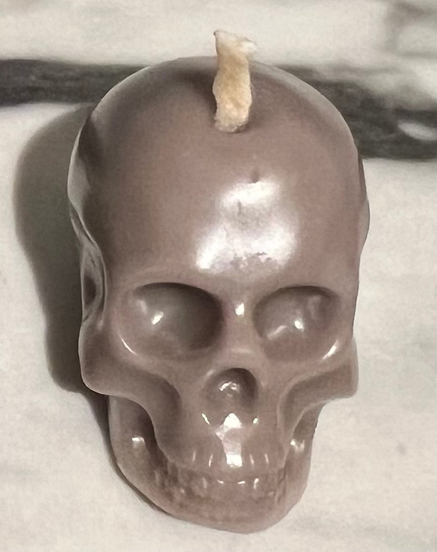 Beeswax Small Gray Skull-Pumpkin Spice