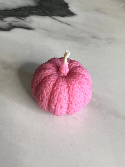 Beeswax Large Bright Pink Pumpkin Candle-Palo Santo