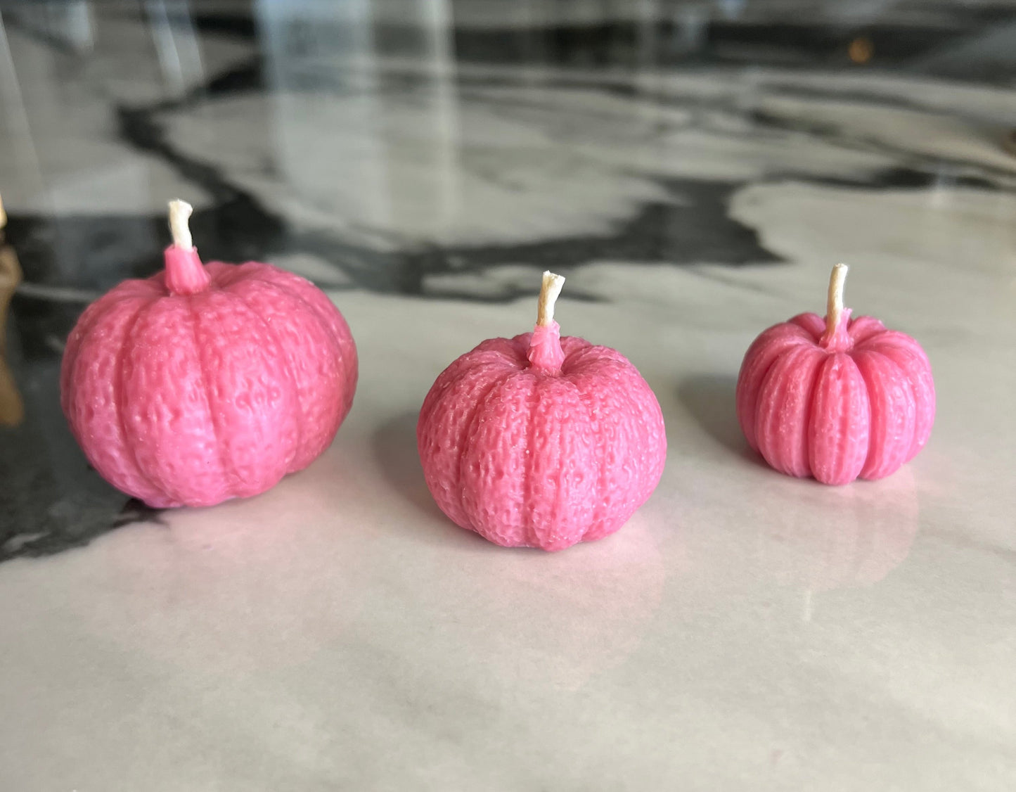 Beeswax Large Bright Pink Pumpkin Candle-Palo Santo