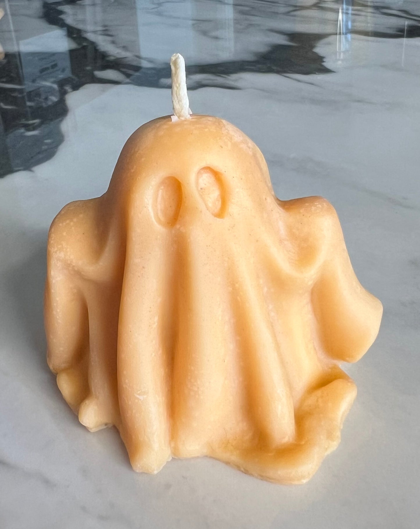 Beeswax Orange Sheet Ghost Candle-Palo Santo