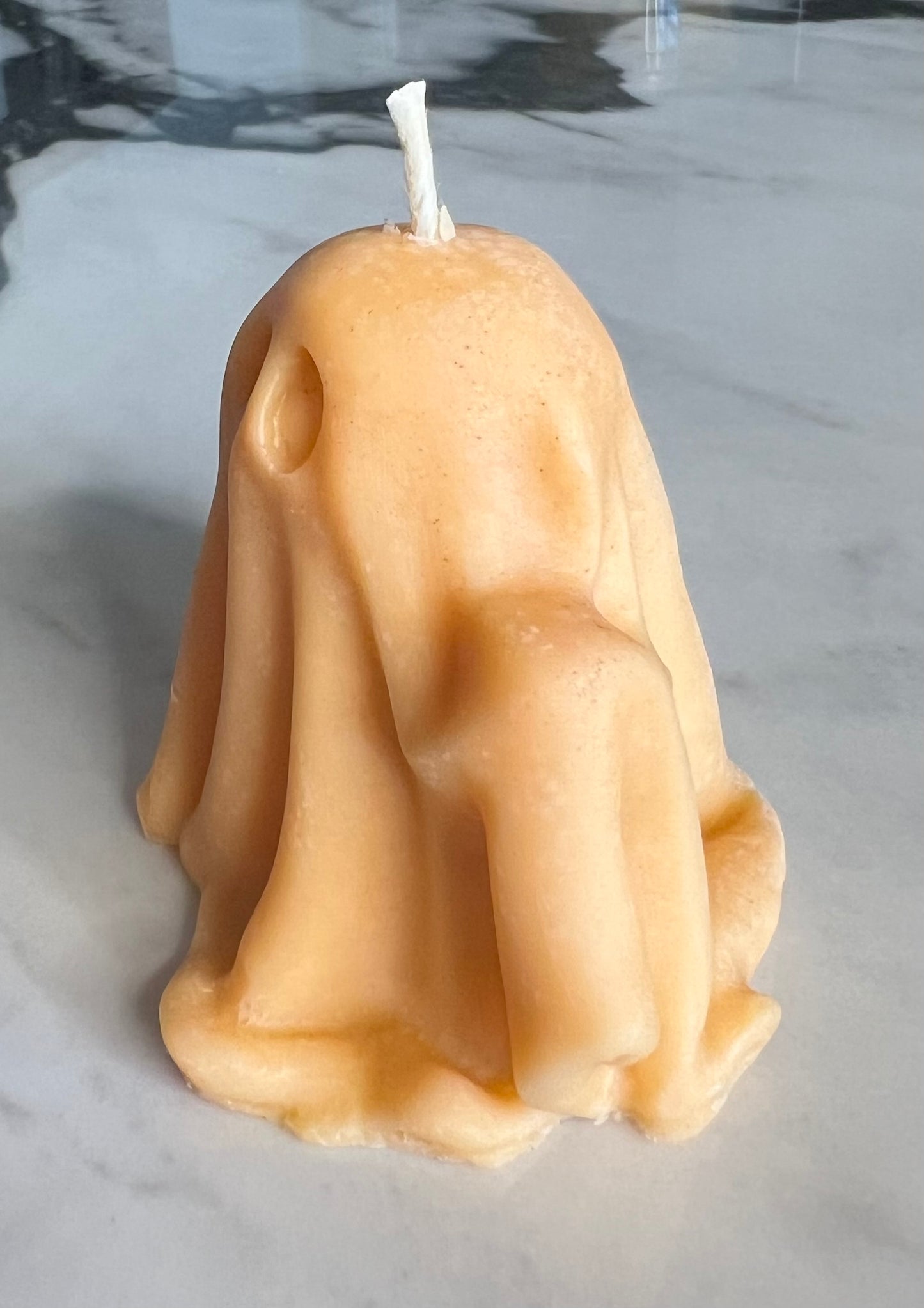 Beeswax Orange Sheet Ghost Candle-Palo Santo