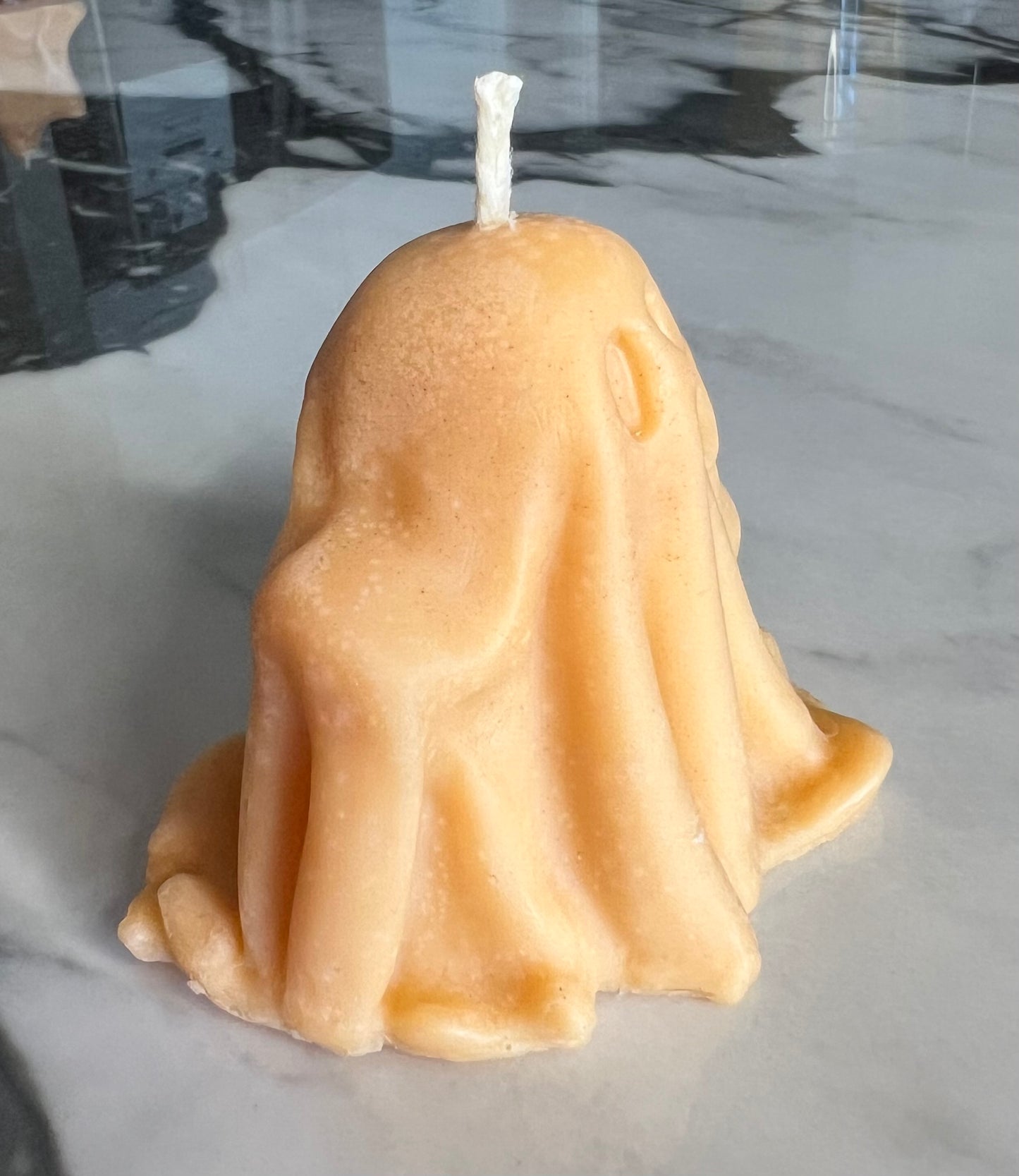 Beeswax Orange Sheet Ghost Candle-Palo Santo