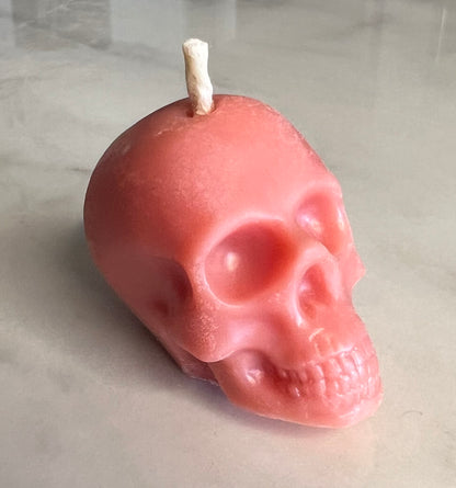 Beeswax Small Pink Skull Candle-Black Raspberry and Vanilla