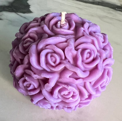 Beeswax Rose Ball Candle-Lavender