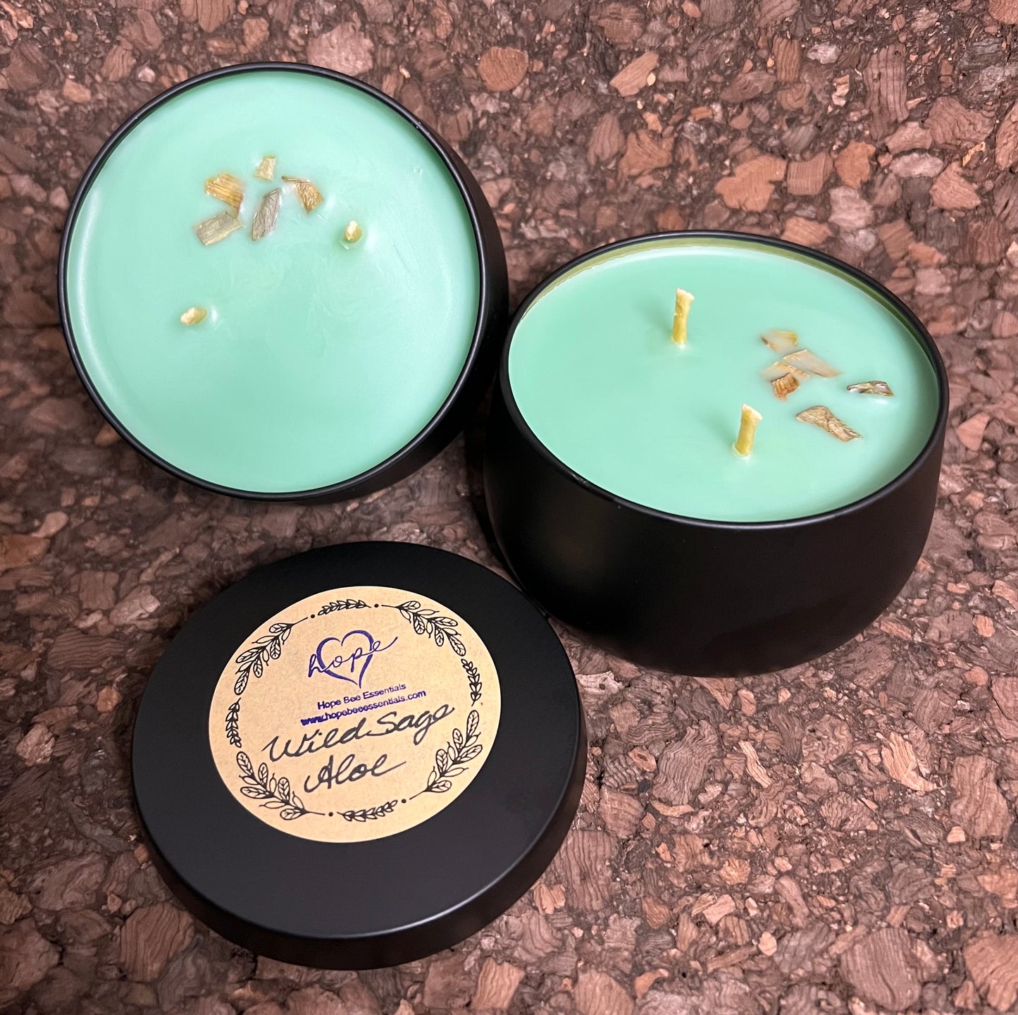 Beeswax Candle 8oz-Wild Sage and Aloe