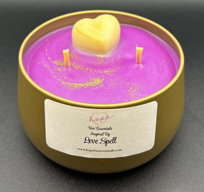 Beeswax-Coconut Oil Candle-8oz. Love Spell Inspired