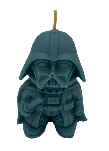 Blue Darth Vader figurine on a white background