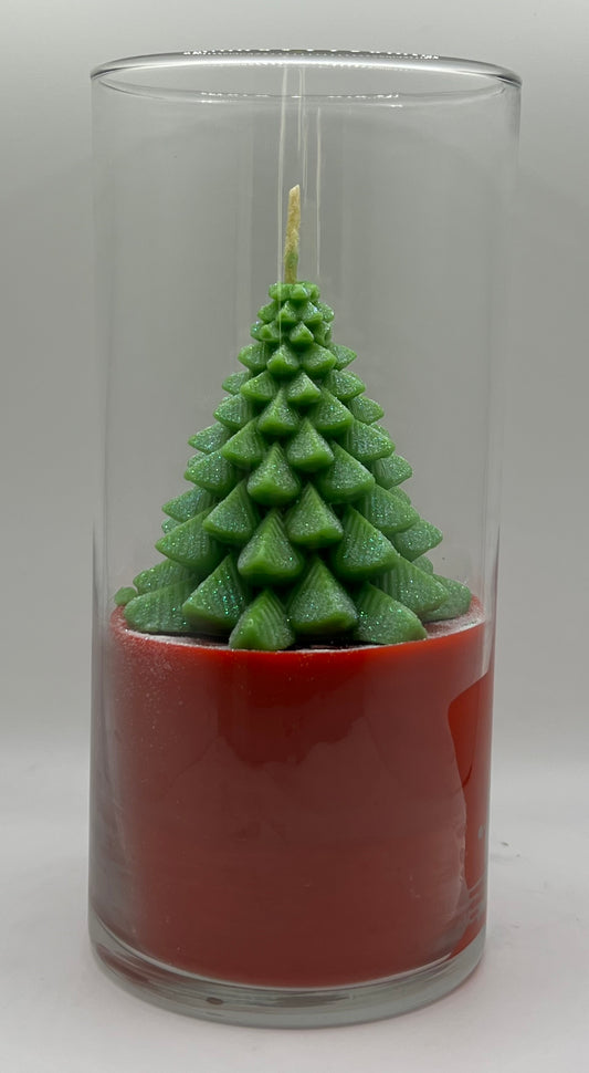 Winter Snow Globe Beeswax Coconut Oil Candle- Pine