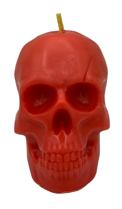 Large Pink Skull Beeswax-Coconut Oil Candle-Palo Santo and Sage