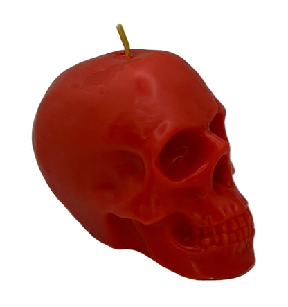 Large Pink Skull Beeswax-Coconut Oil Candle-Palo Santo and Sage