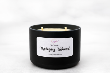 Beeswax Candle 8oz -Mahogany Teakwood